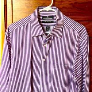 Like New-Purple and White strip men’s dress shirt